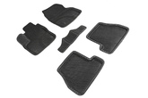 3D EVA коврики в салон черные Seintex ромб для Ford Focus  МКПП (2015-2019)